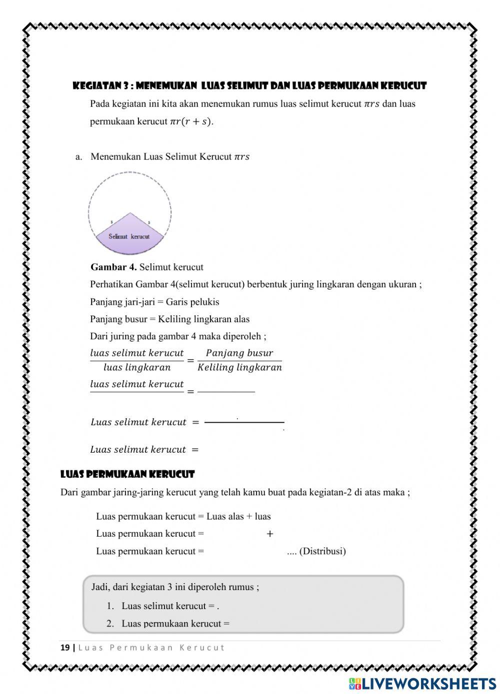 LKPD 3 (Luas Permukaan Kerucut)