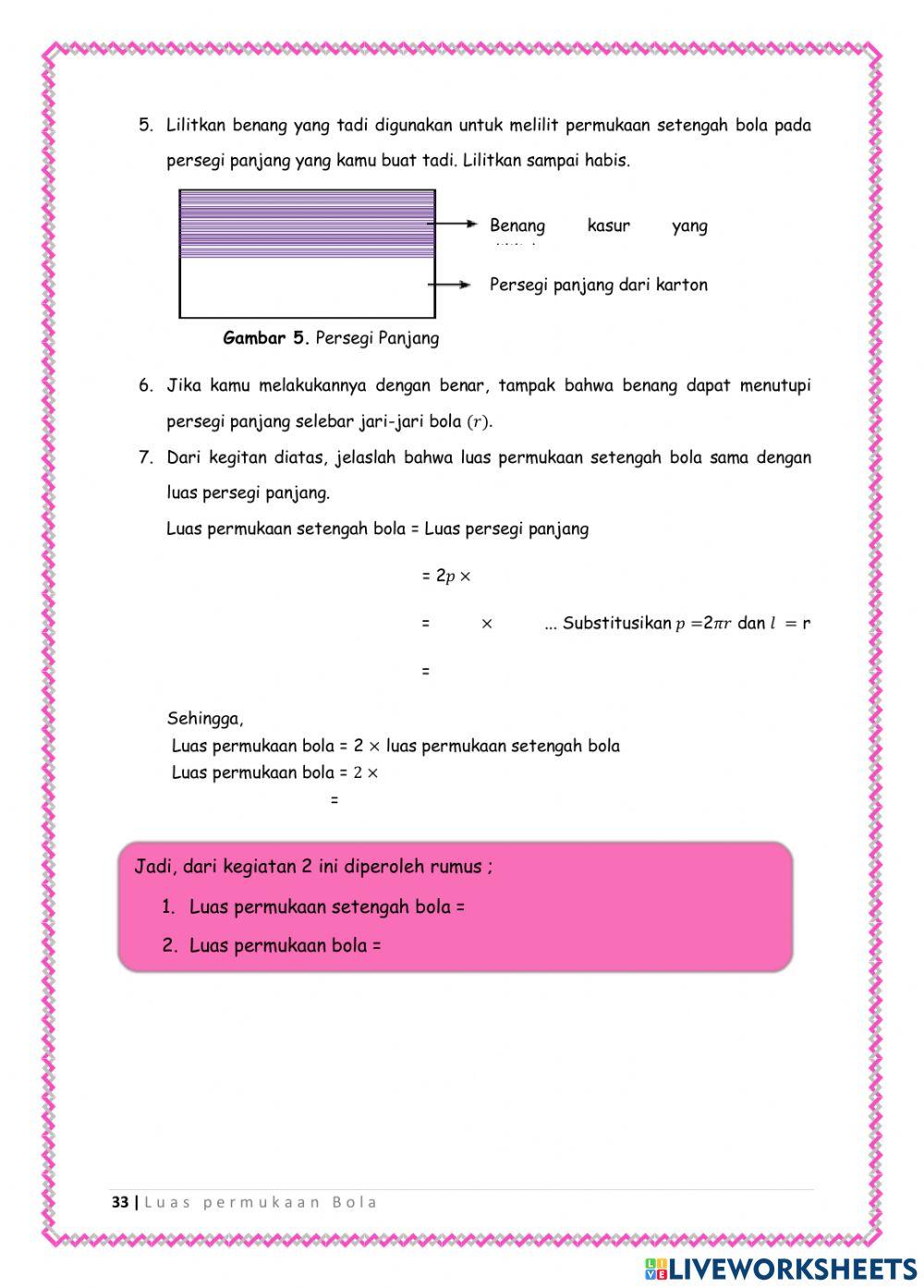 LKPD 5 (Luas Permukaan Bola)
