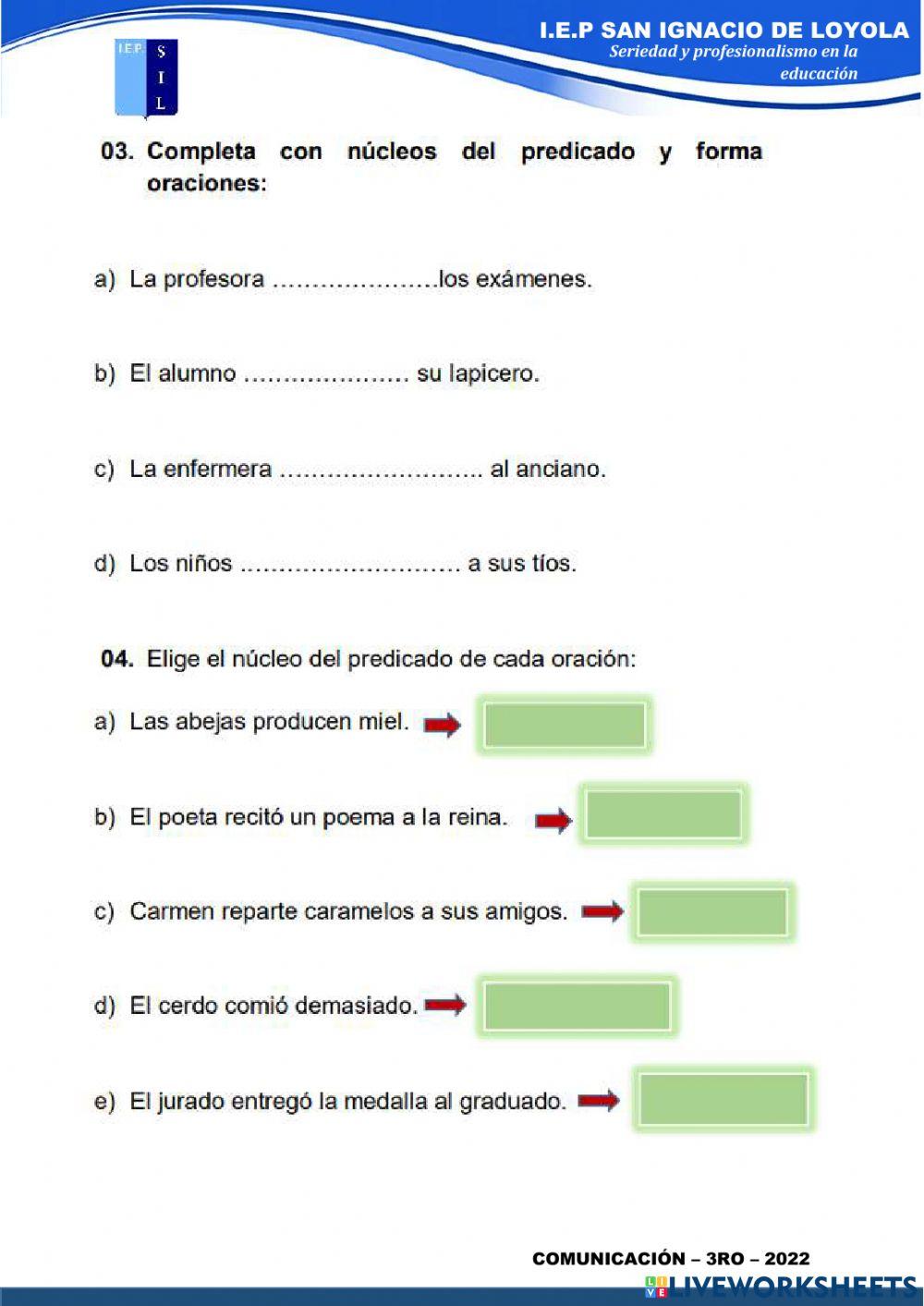 Núcleo del predicado