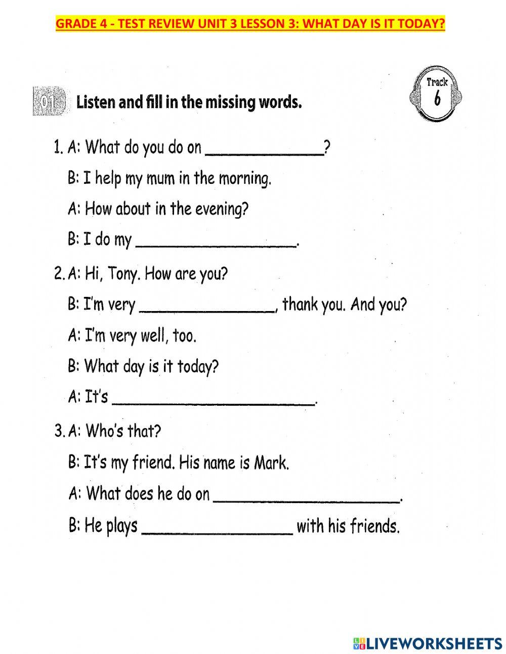 G4-review u3 l3 gk1(nghe)