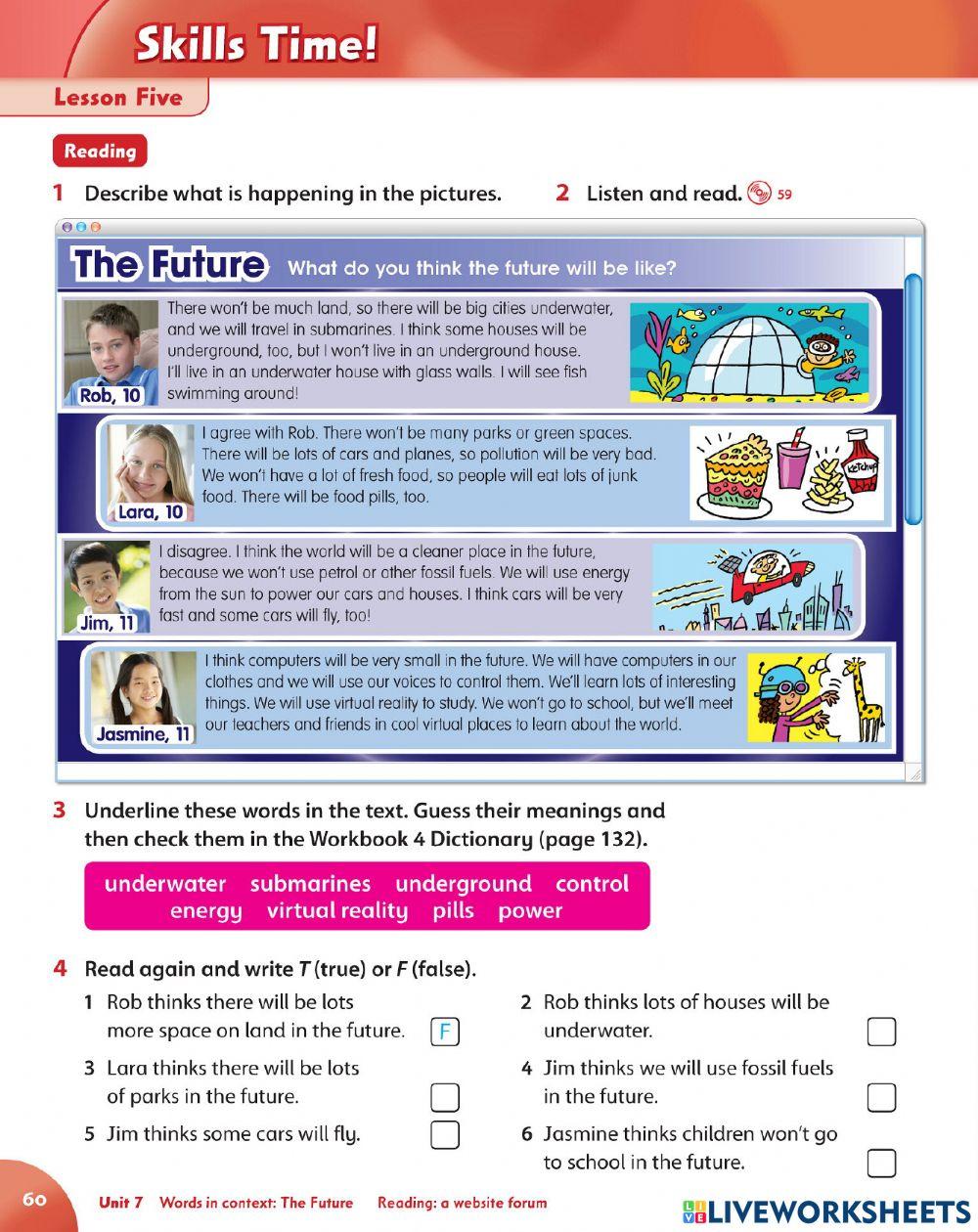 Predictions about the future