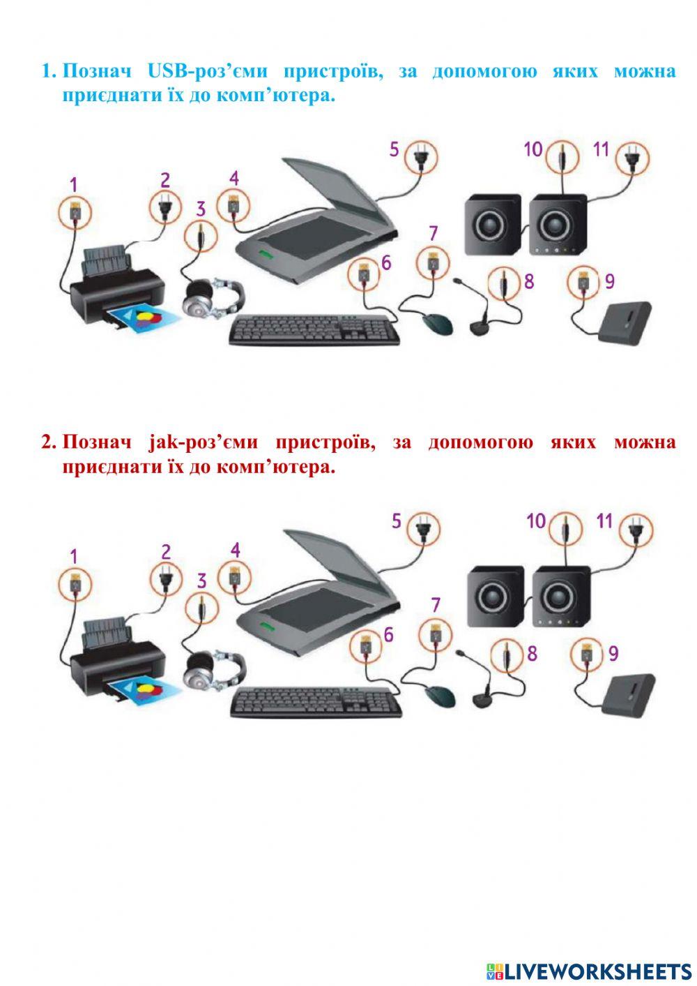 Роз'єми для підключення пристроїв до комп'ютера