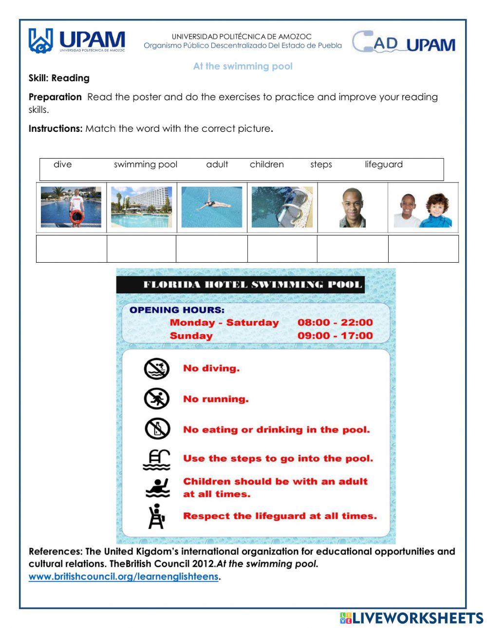 At the swimming pool