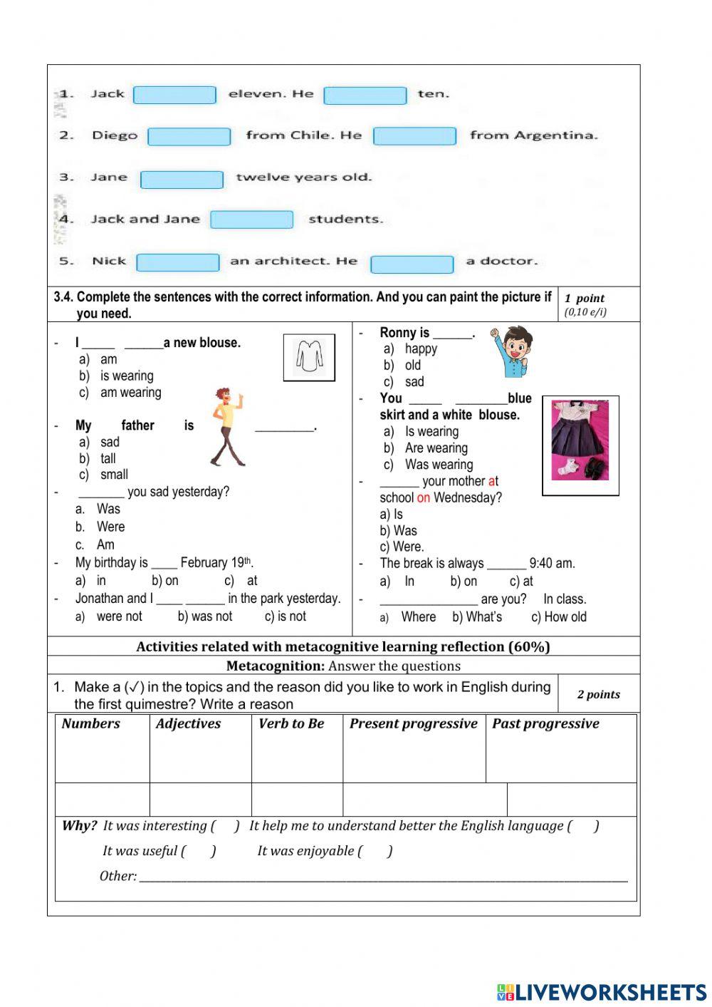 First quimestral assessment