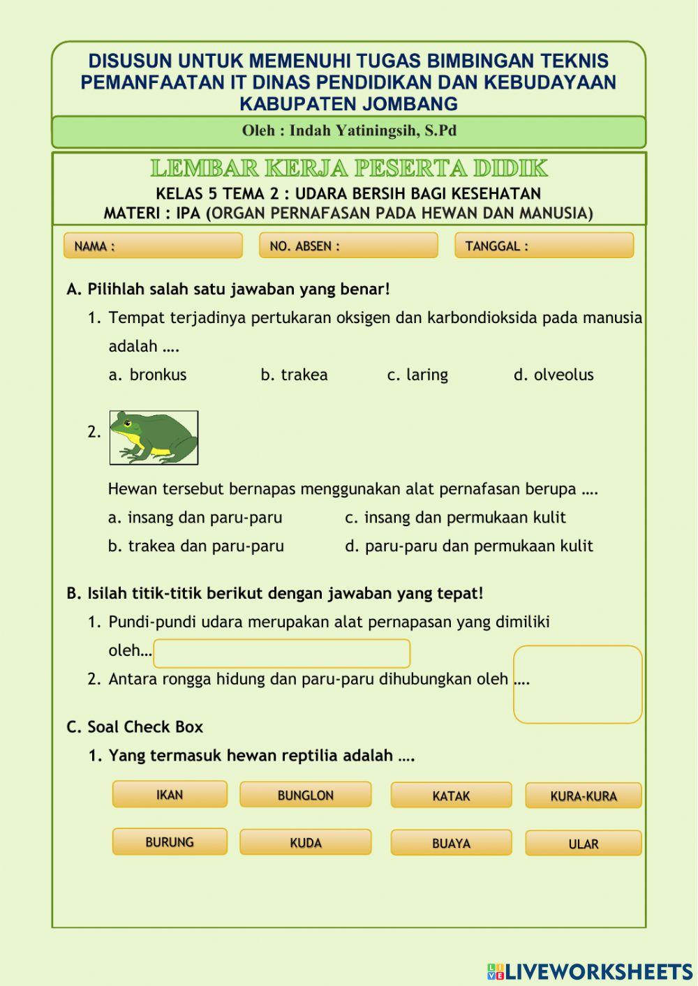 Kelas 5 tema 2 subtema 1