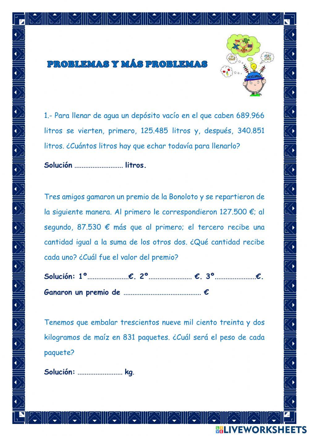 Problemas números naturales