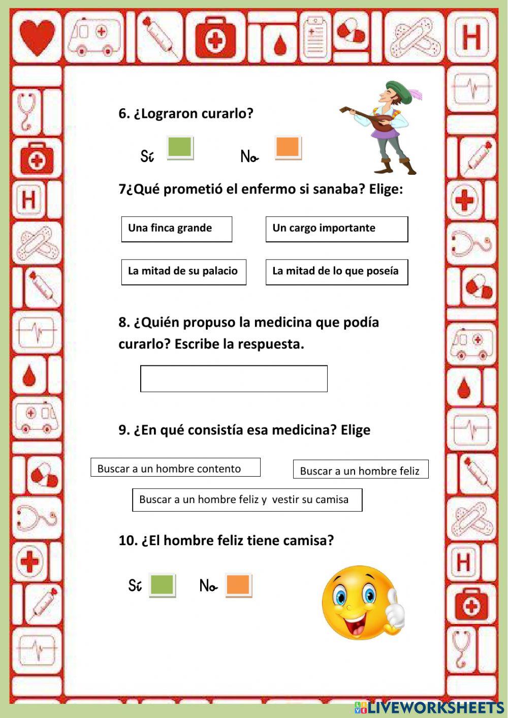 Comprensión lectora La camisa de la felicidad