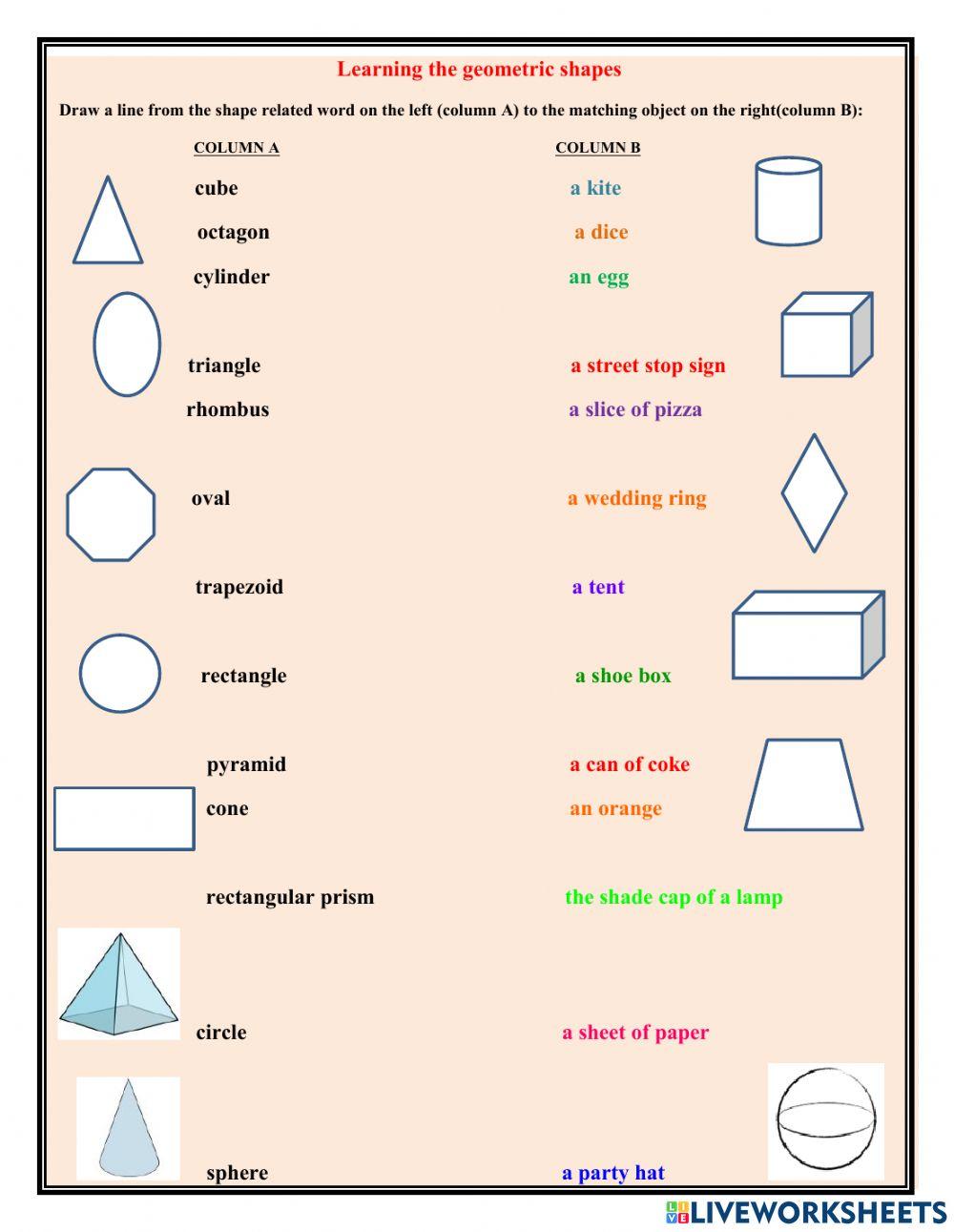 Learning the geometric shapes