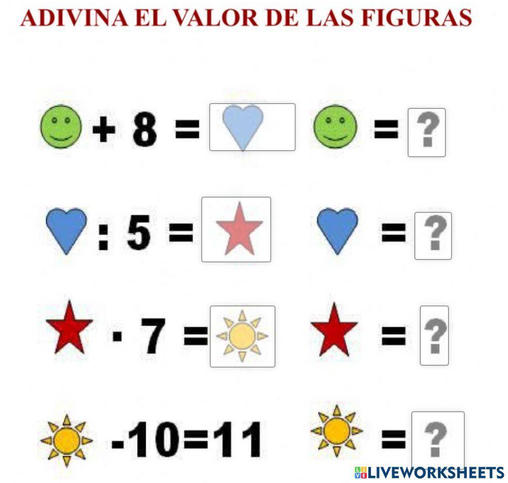 Adivina el valor de las figuras