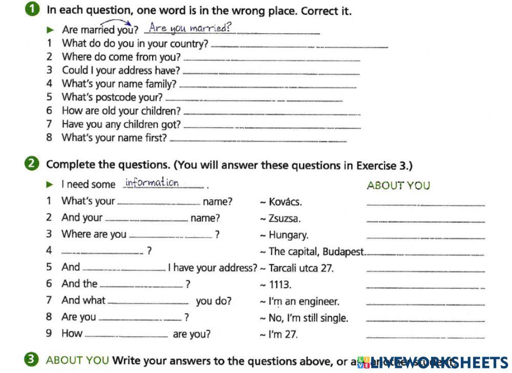 Basic Vocabulary-8 Personal Information