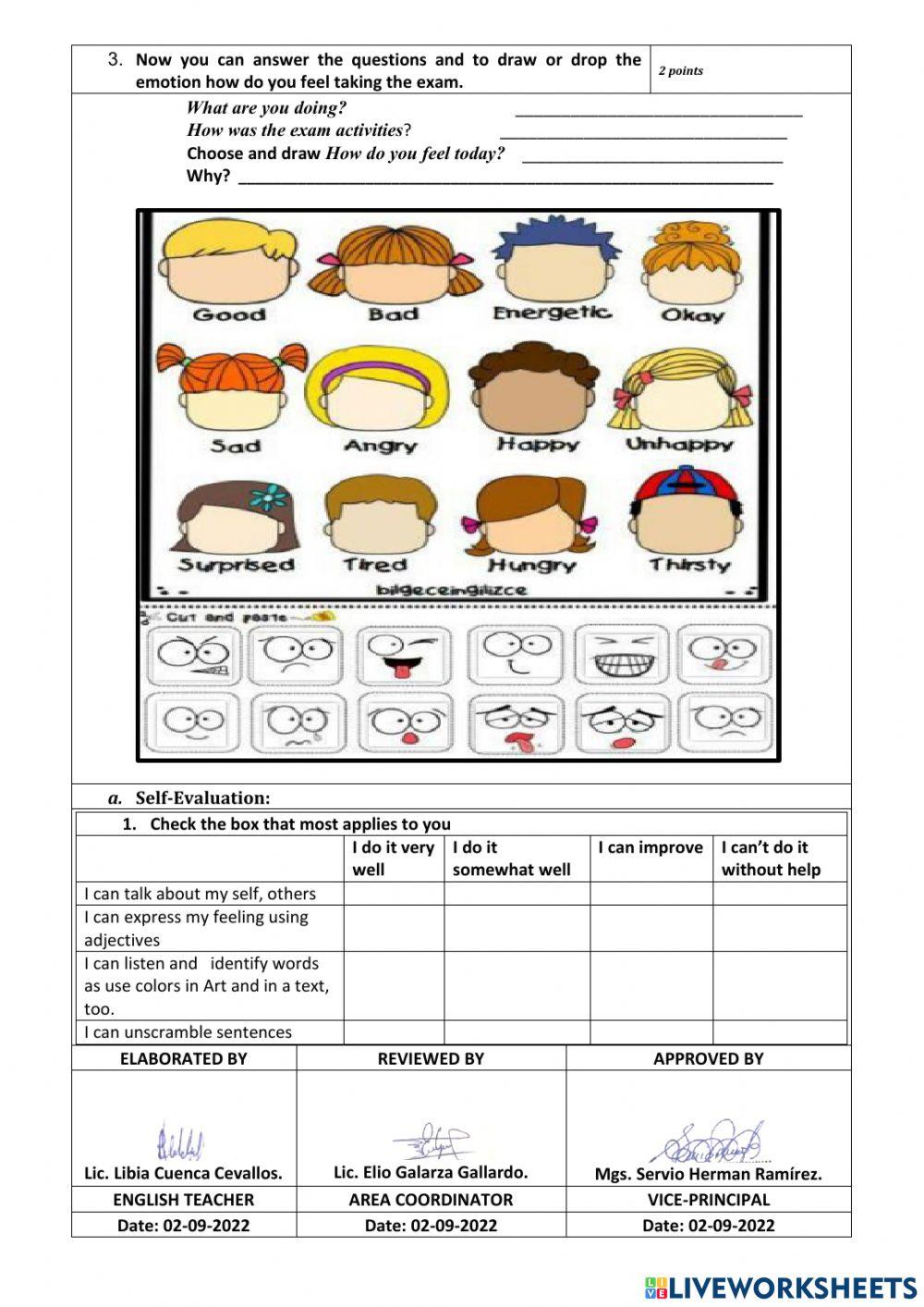 First quimestral assessment 9th