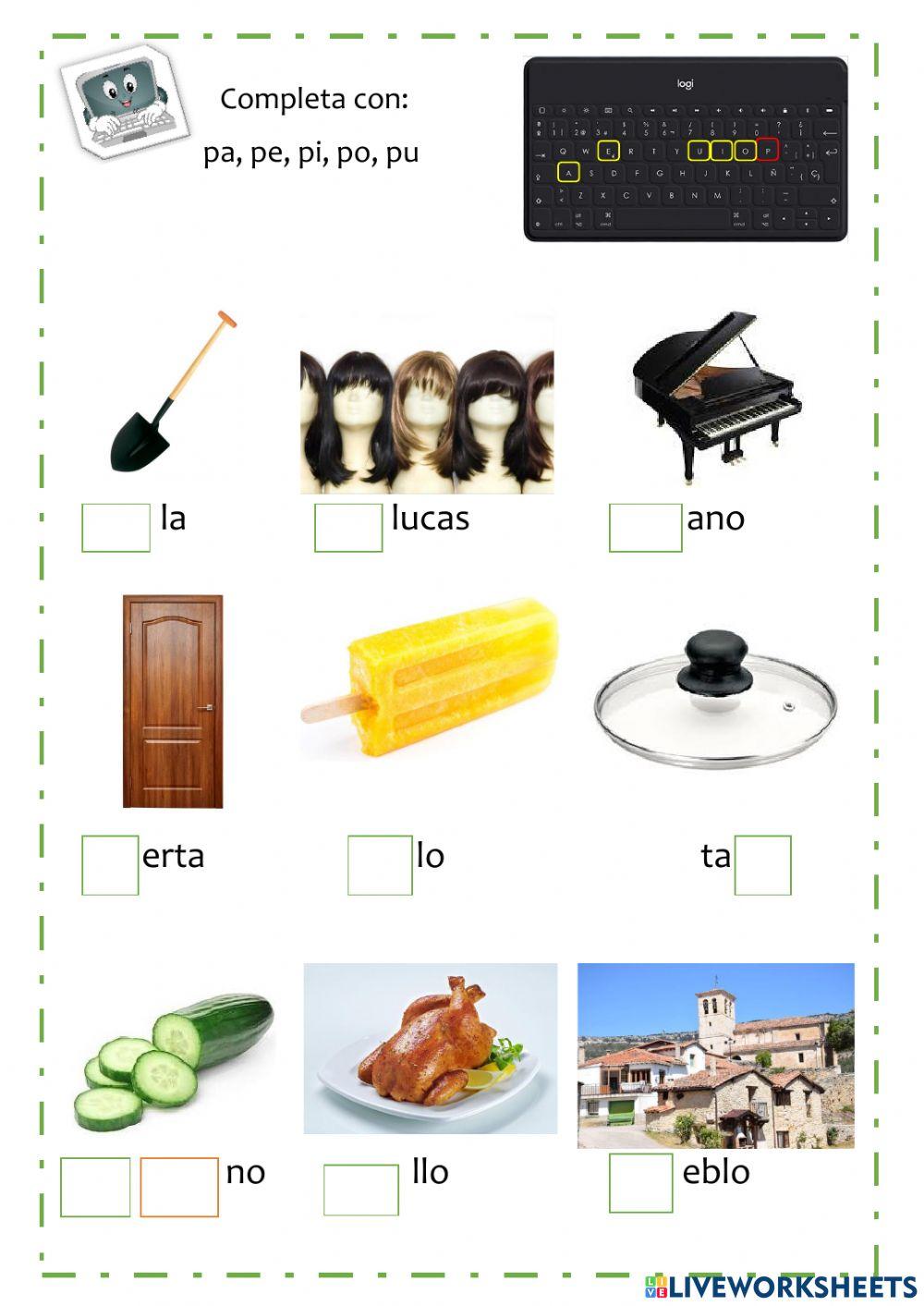 Mecanografía letra P