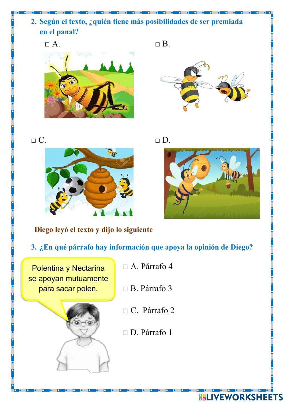 Leemos un texto: Dos abejas amigas
