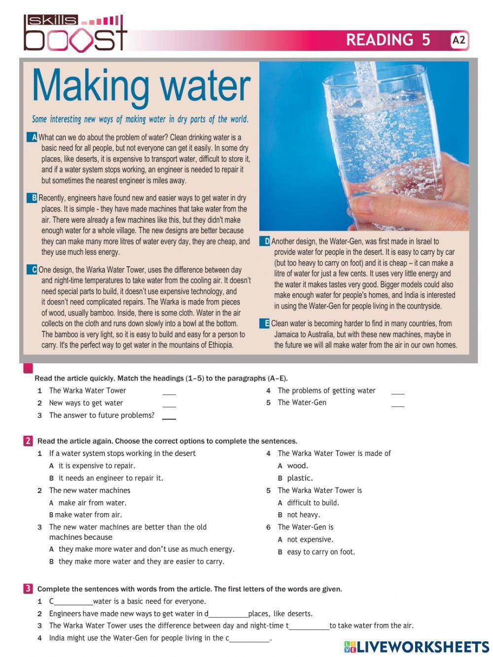 Making water Making water