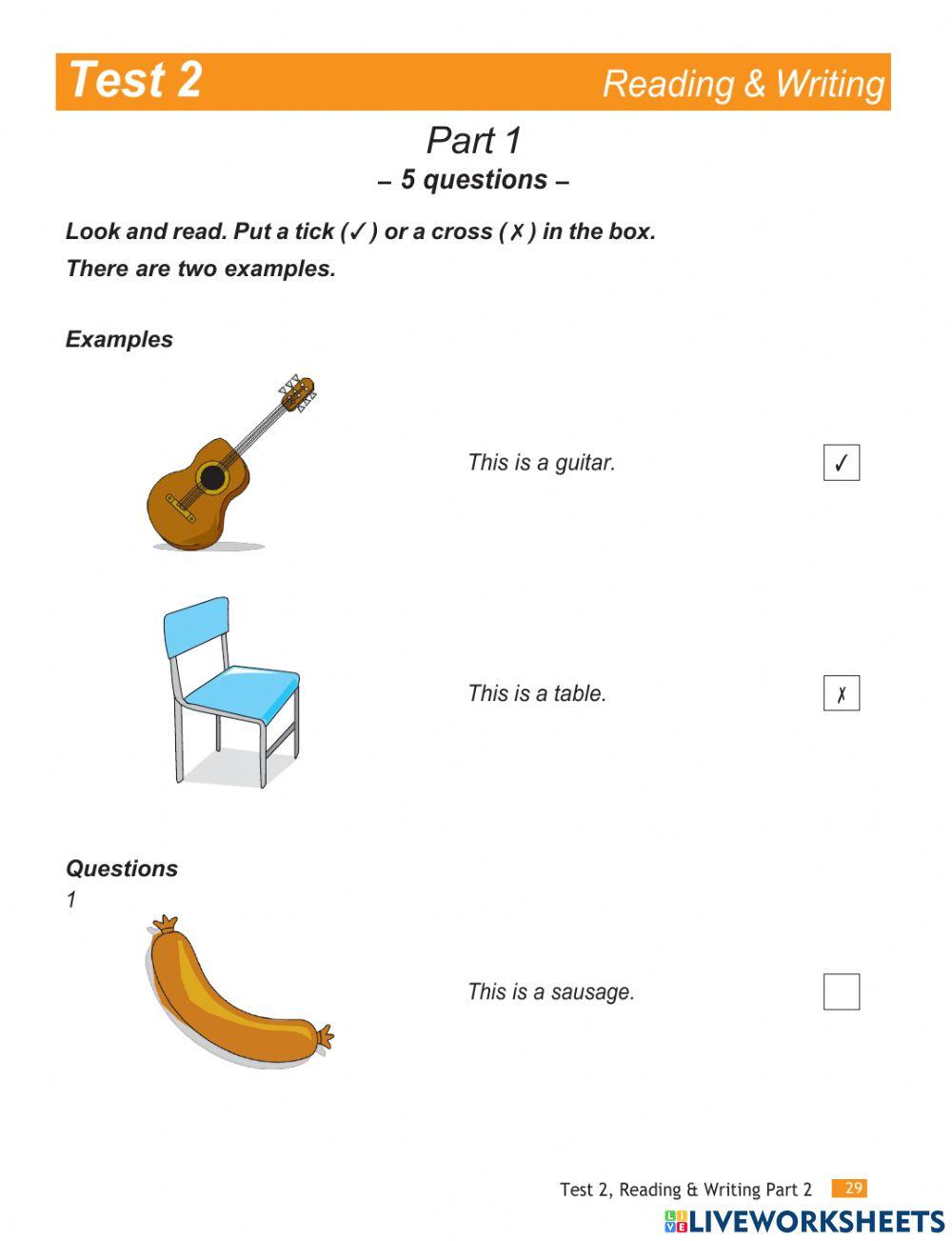 MOCK 2 - READING AND WRITTING