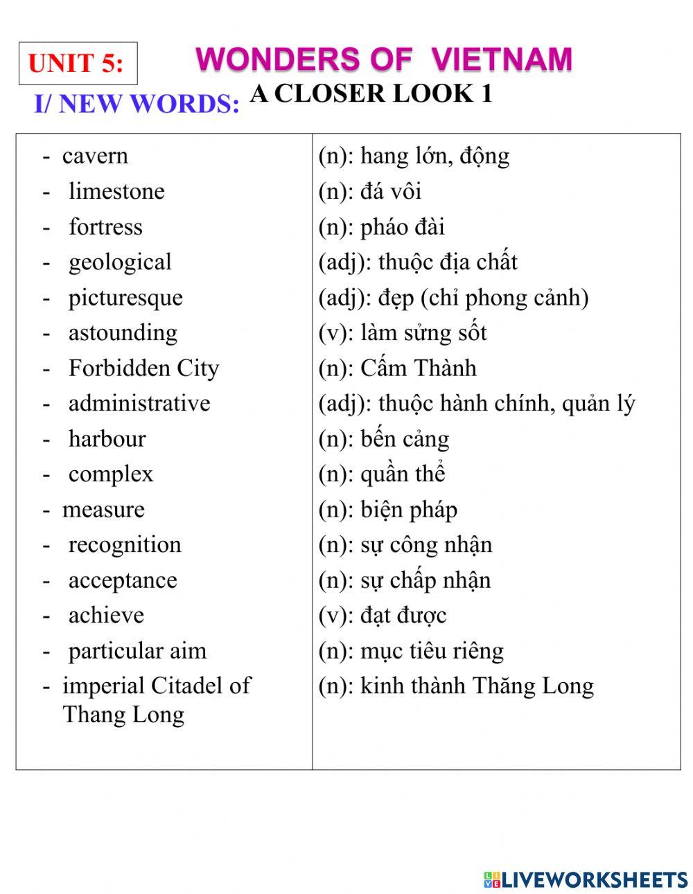 English 9- unit 5- a closer look 1