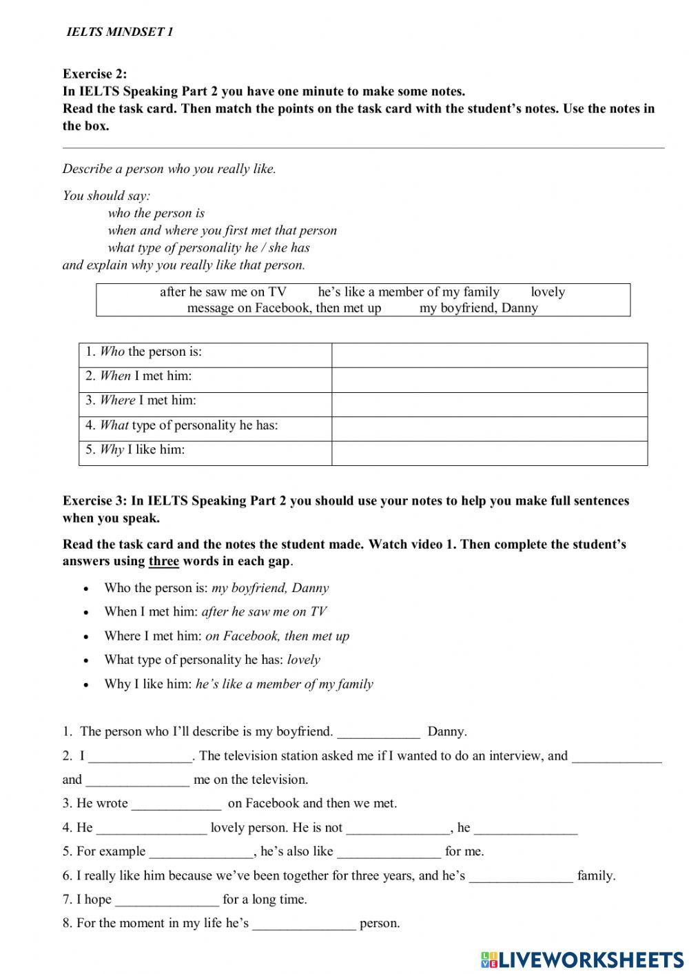 Mindset for ielts - level 1- unit 1 - speaking
