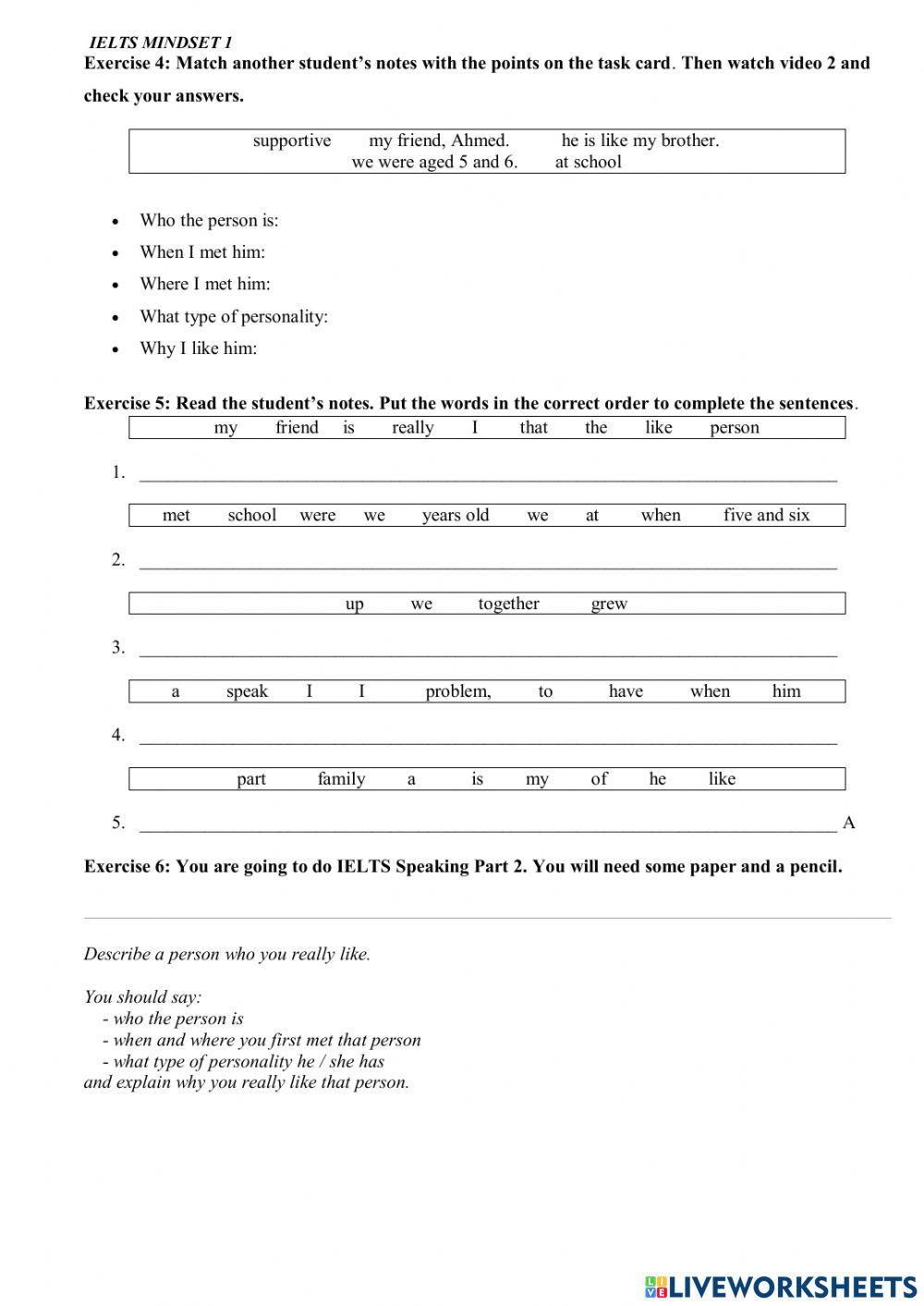 Mindset for ielts - level 1- unit 1 - speaking