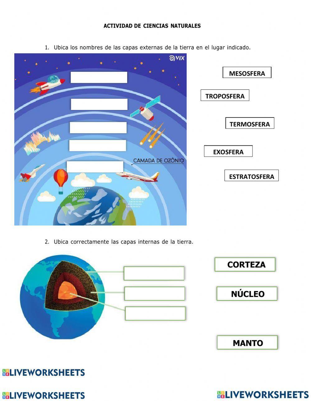 Capas externas de la tierra