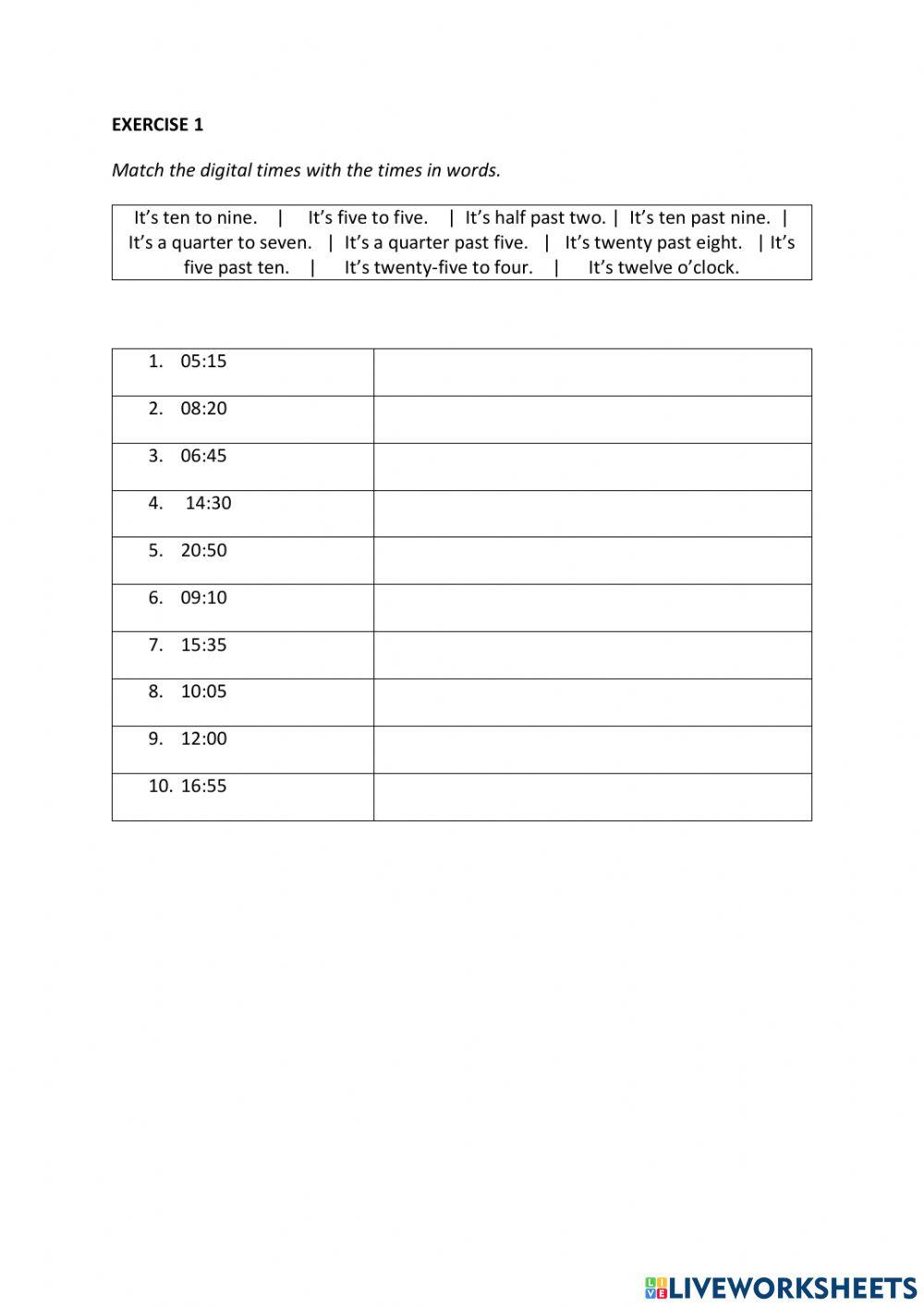 IE0, Unit 1, Vocabulary and Grammar, Exercise 1