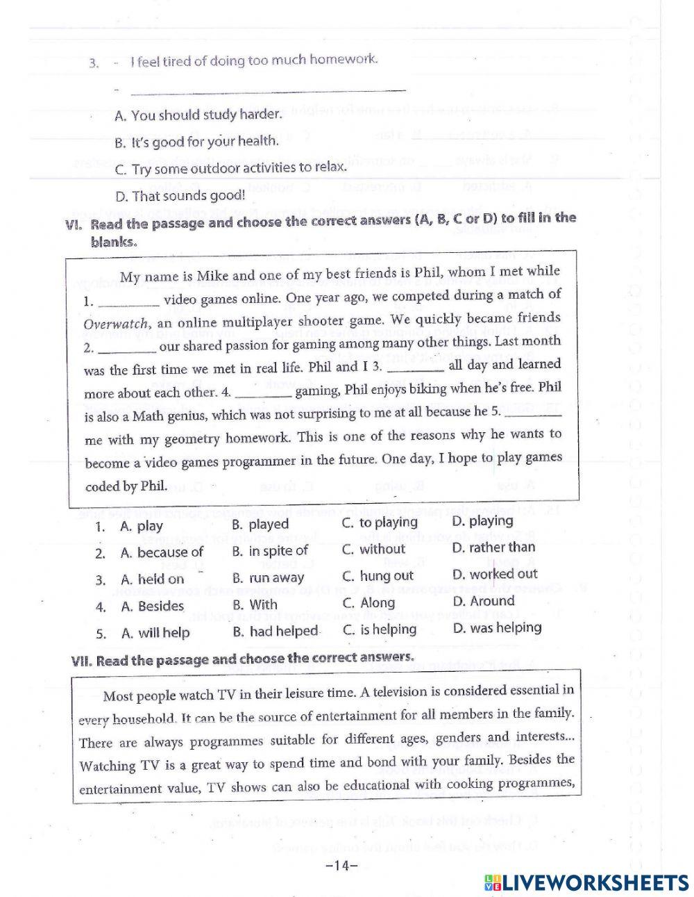 Unit 1: Leisure Activities