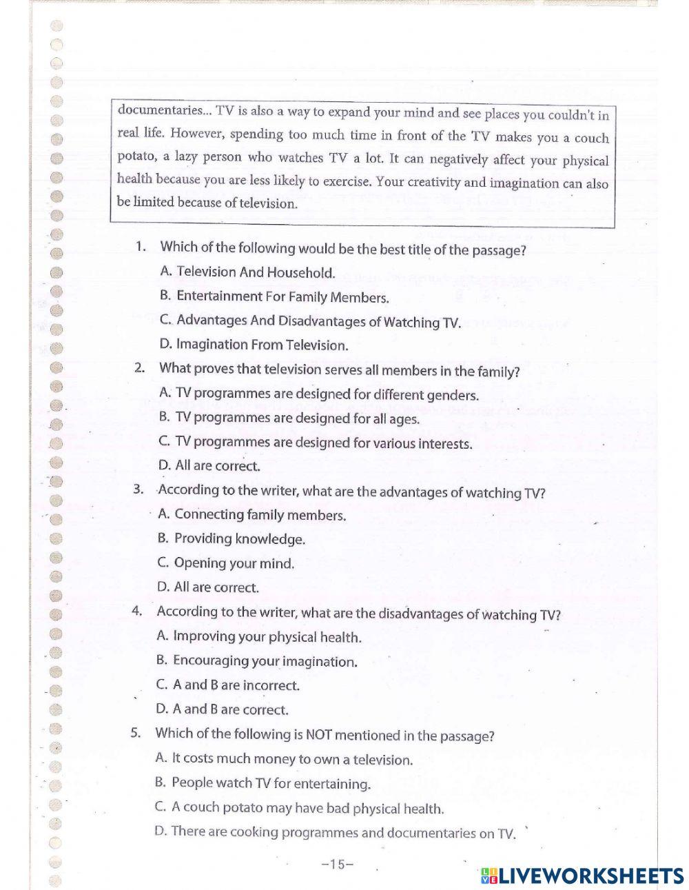 Unit 1: Leisure Activities