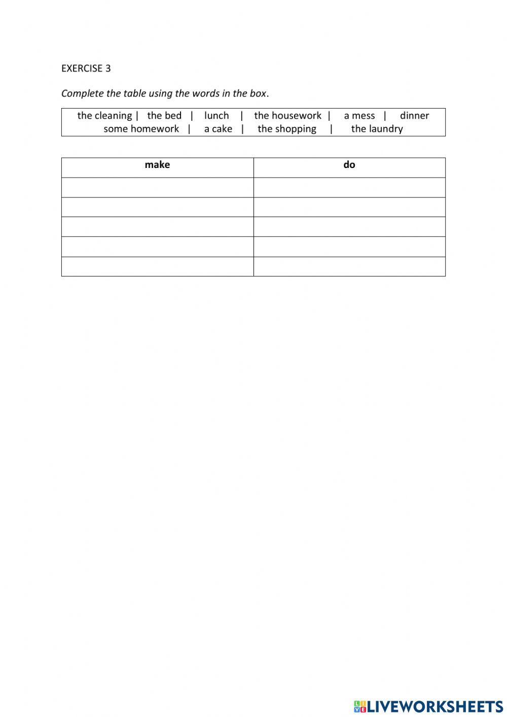 IE0, Unit 1 Vocabulary Grammar, Exercise 3