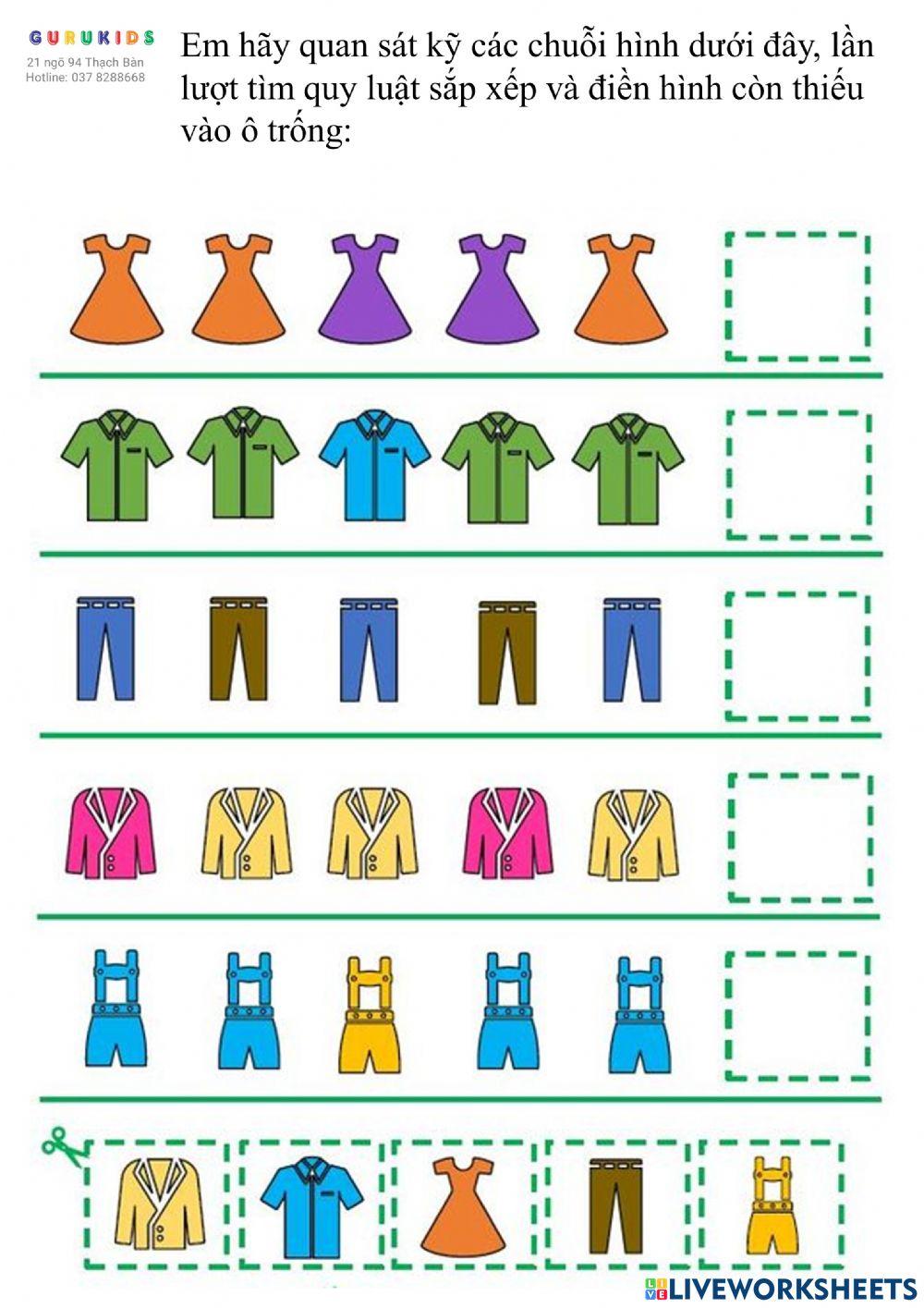 Sắp xếp theo quy luật