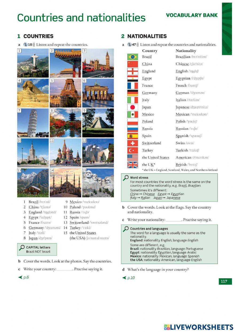 Countries and nationalities