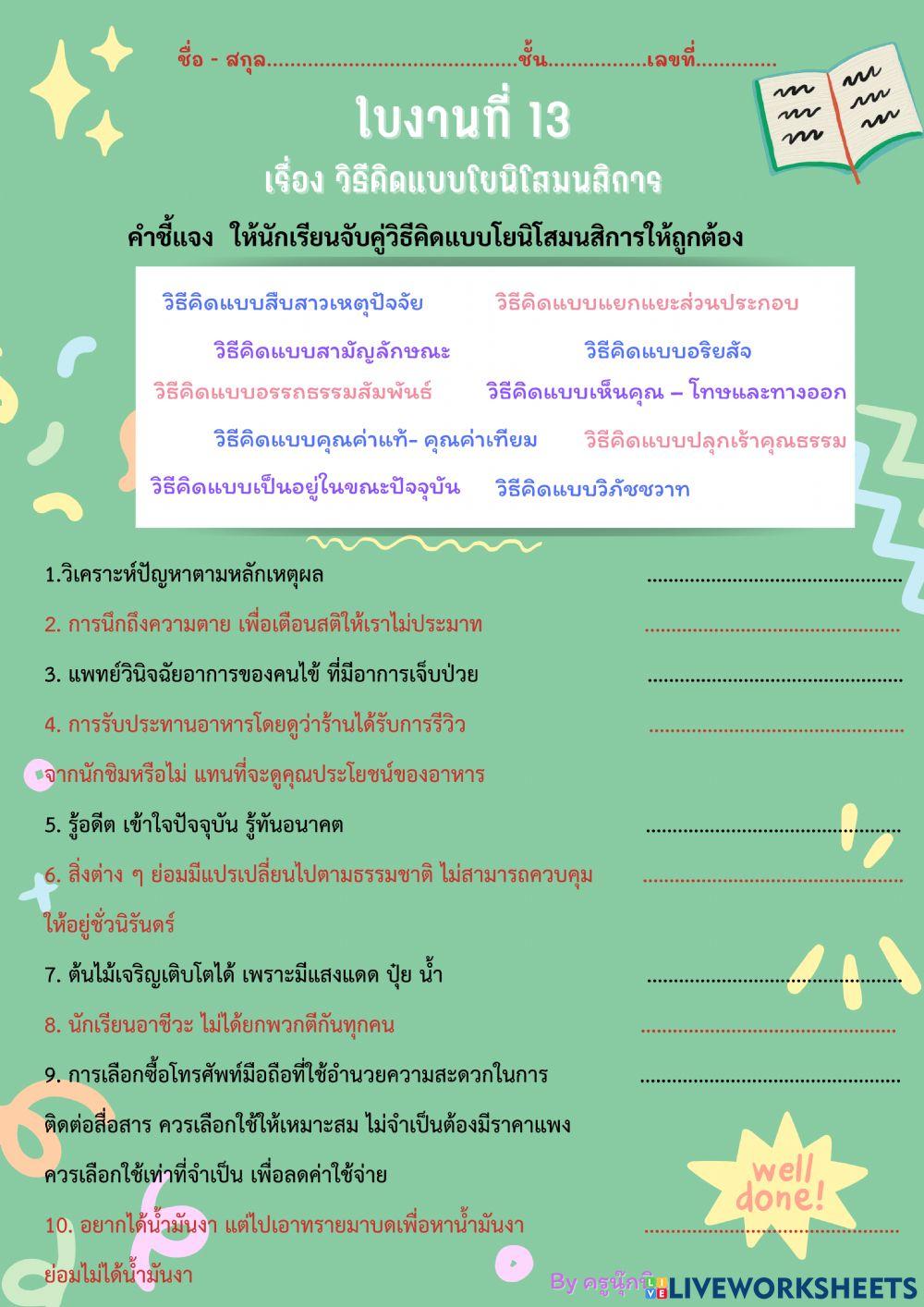 วิธีคิดแบบโยนิโสมนสิการ