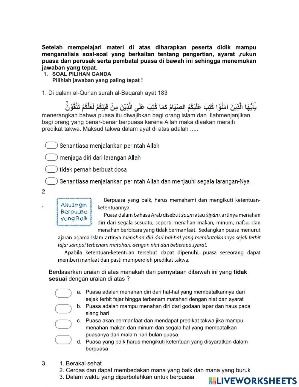 LKPD PAI kelas 5 pelajaran 4