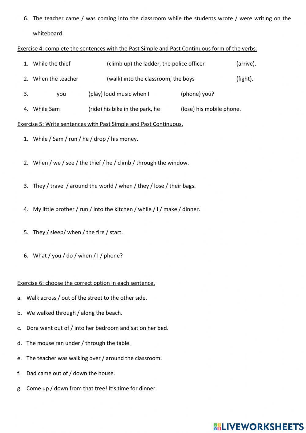 Past Simple ans Past Continuous