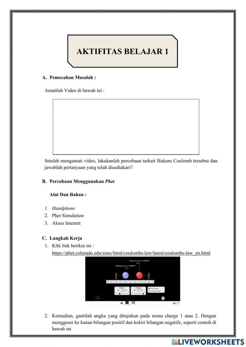 E-LKPD Listrik Statis Pertemuan 1