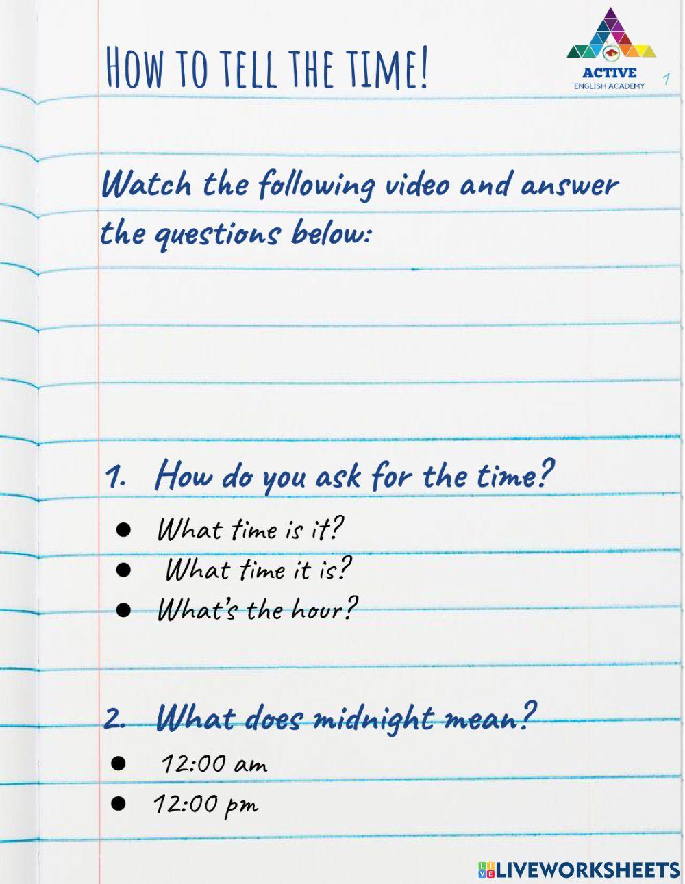 How to tell the time in English