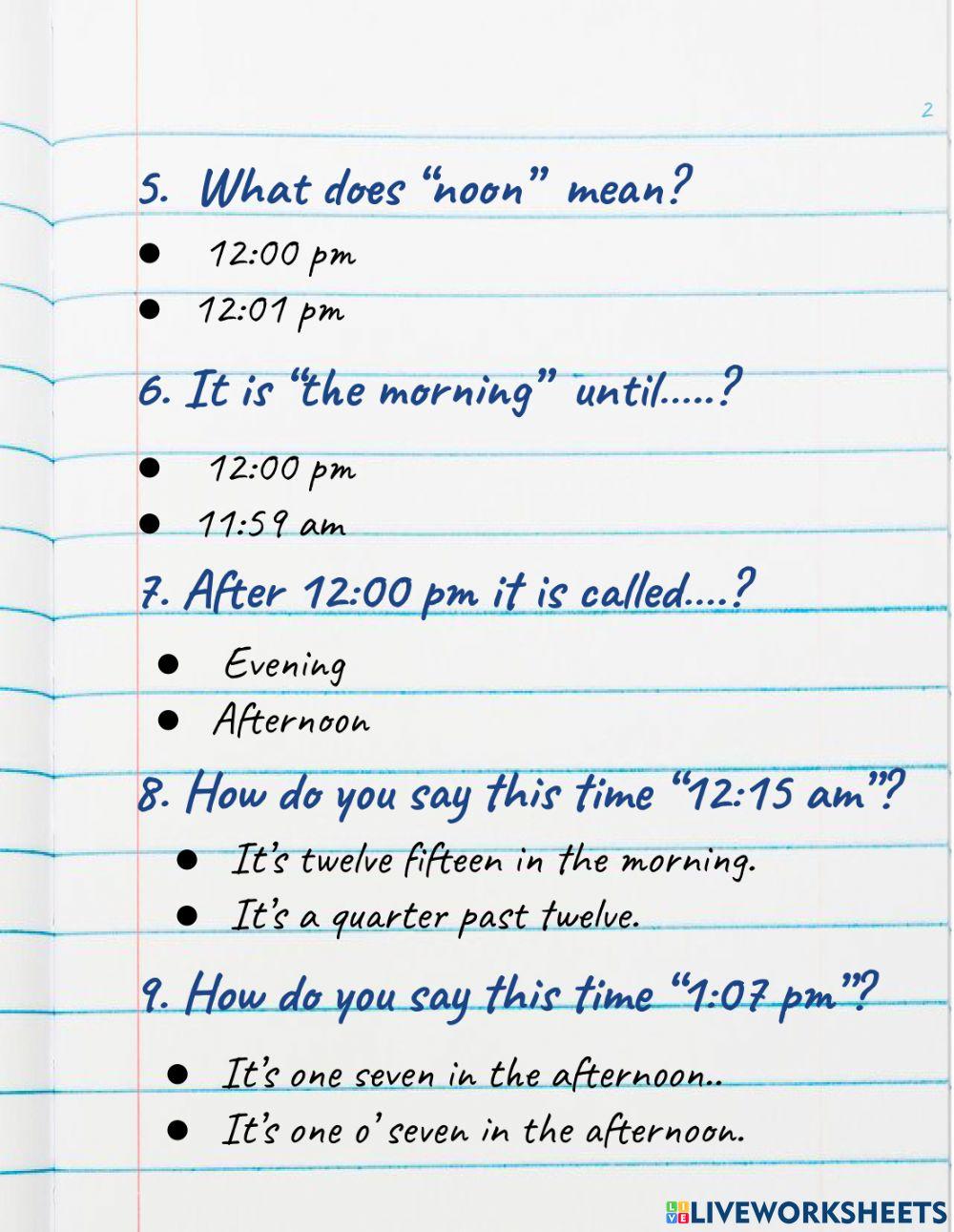 How to tell the time in English