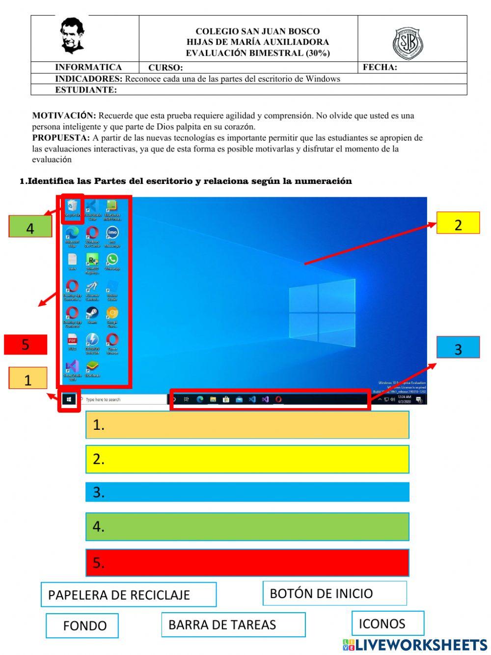 EVALUACION BIMESTRAL  1°2022