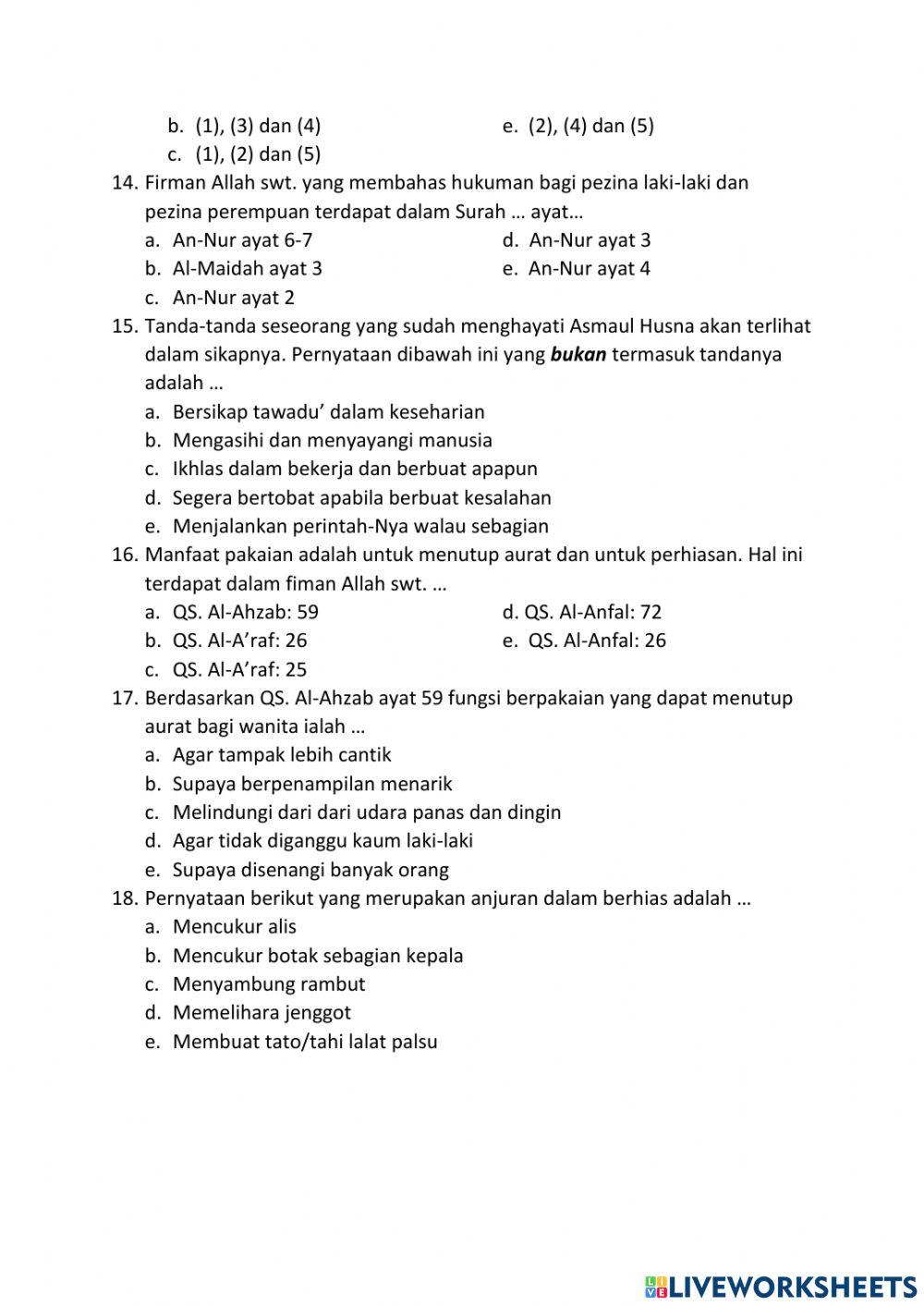 UH ke-2 Ganjil Kelas X