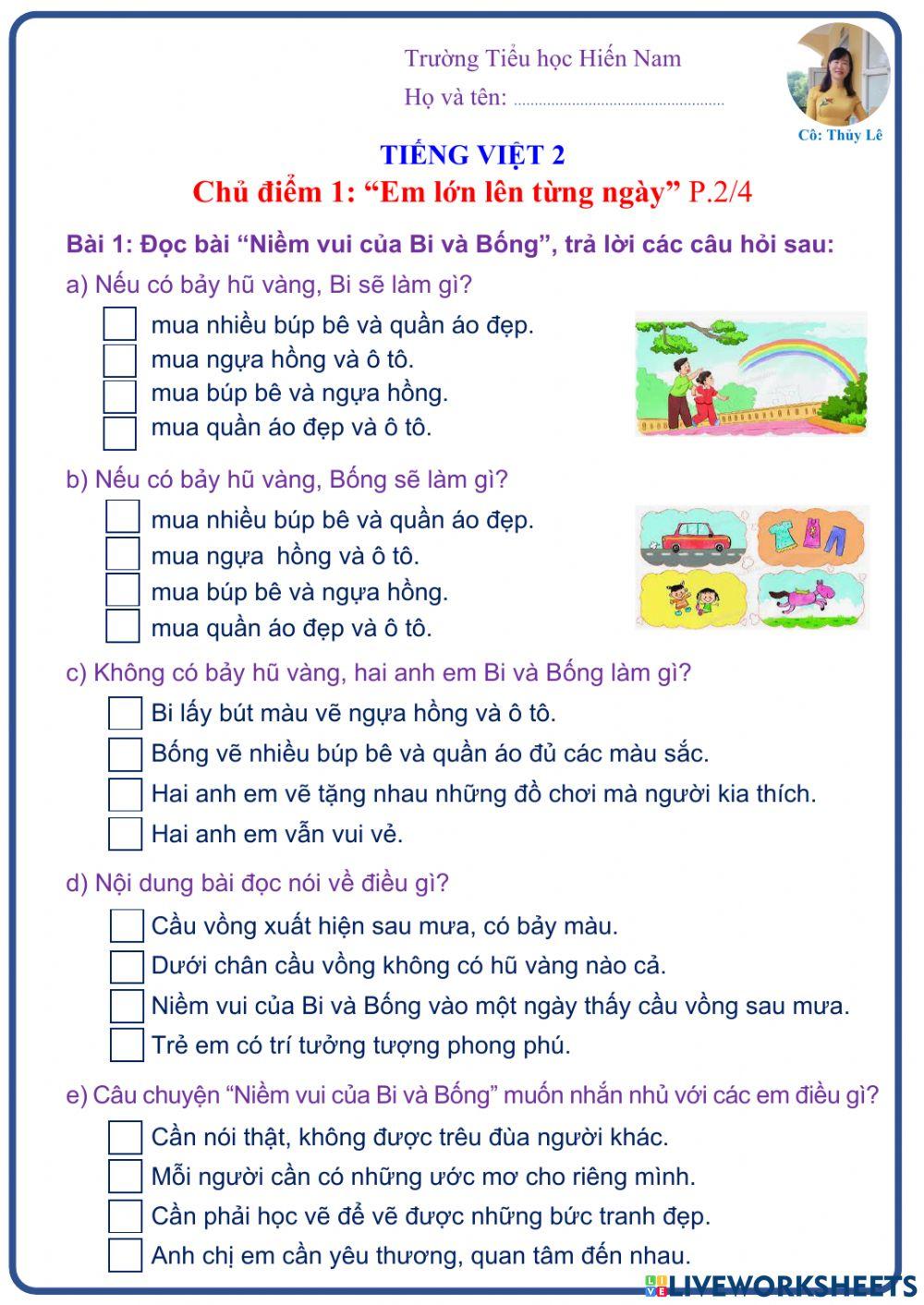 Tiếng Việt 2 (Tuần 2)