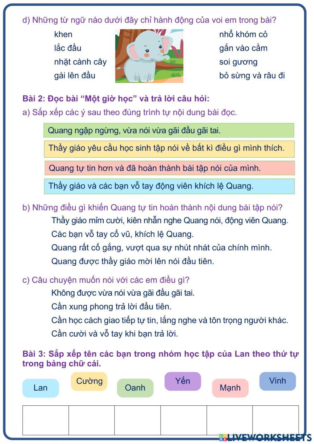 Tiếng Việt 2 (Tuần 3)