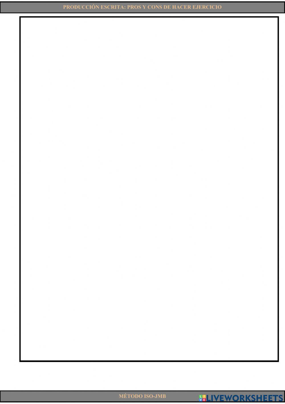 Writing 15. Pros y cons de hacer ejercicio
