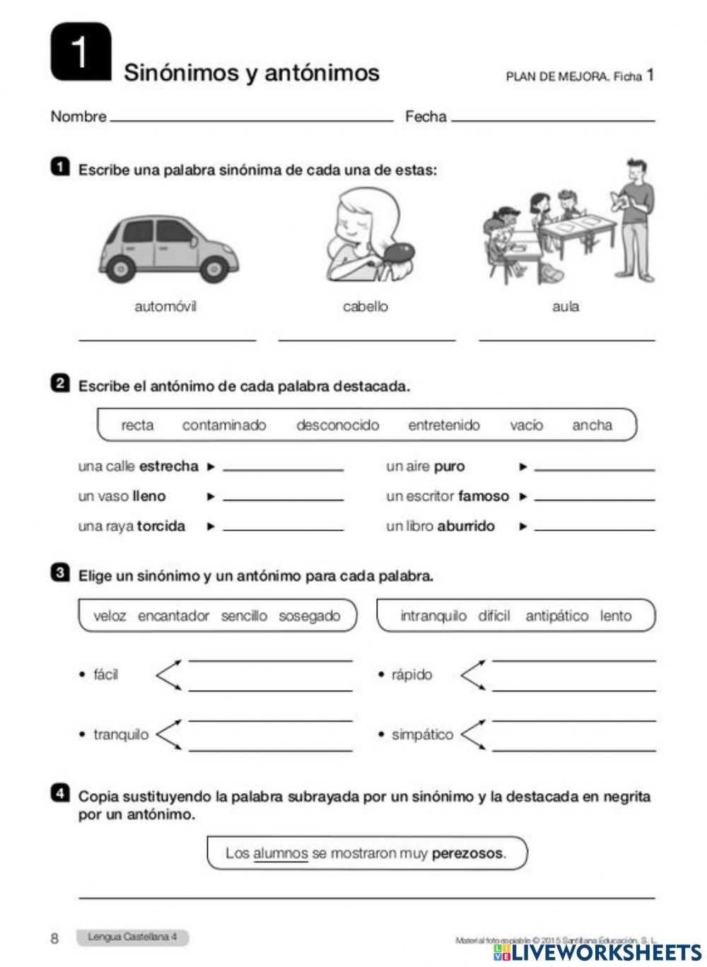 Sinonimos o Antonimos