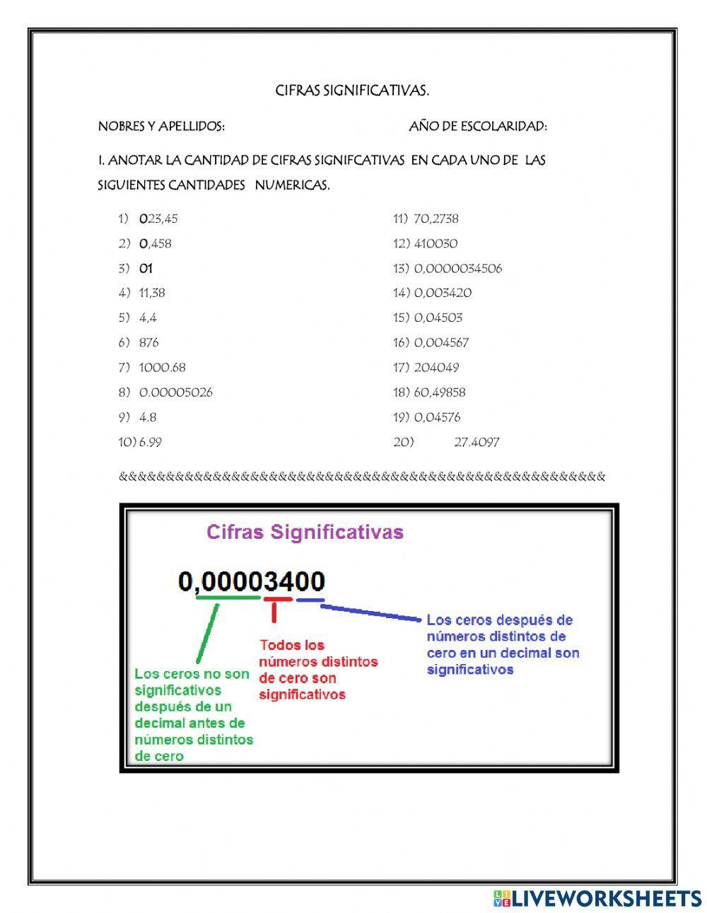 Cifras significativas