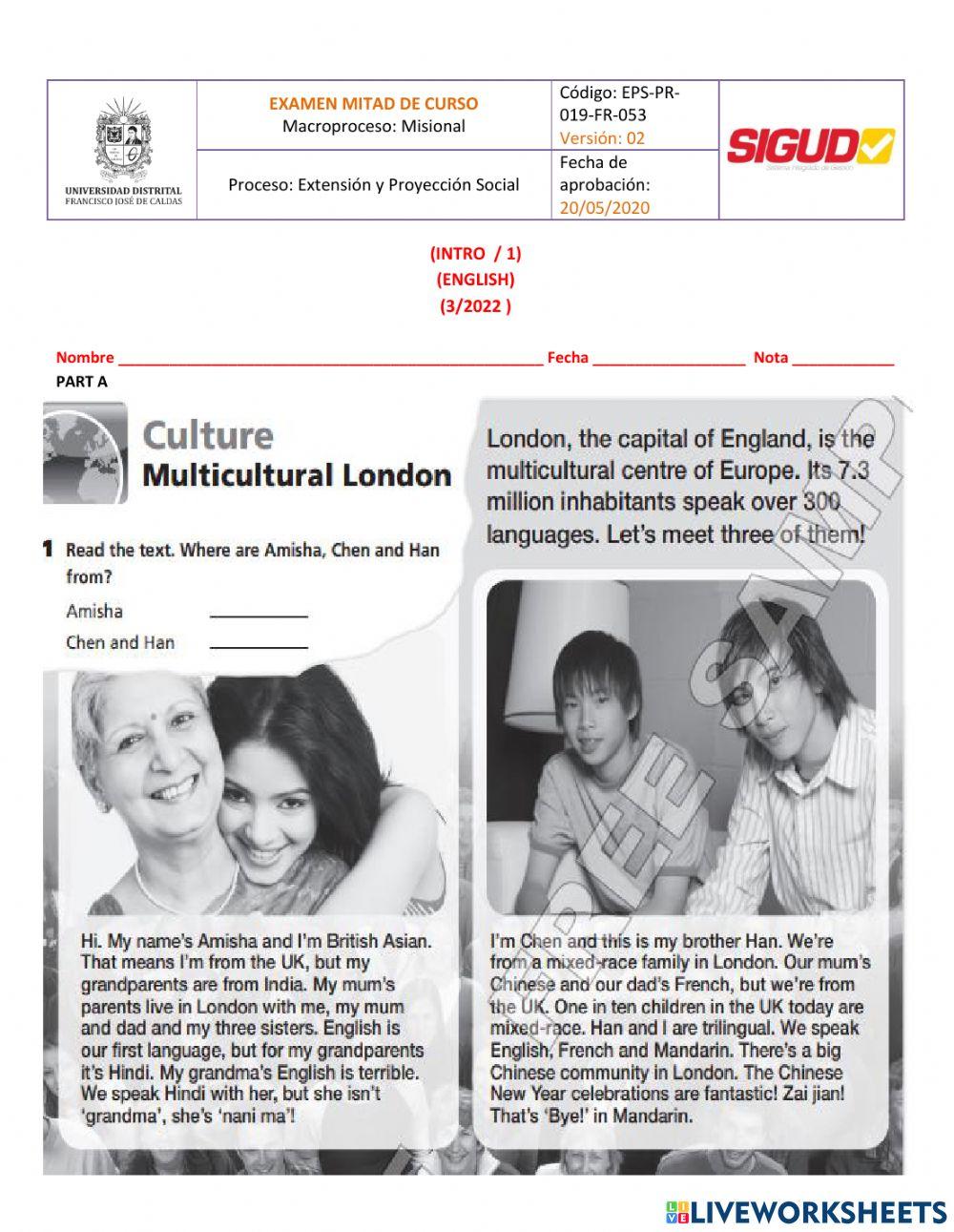 Mid term exam intro 1