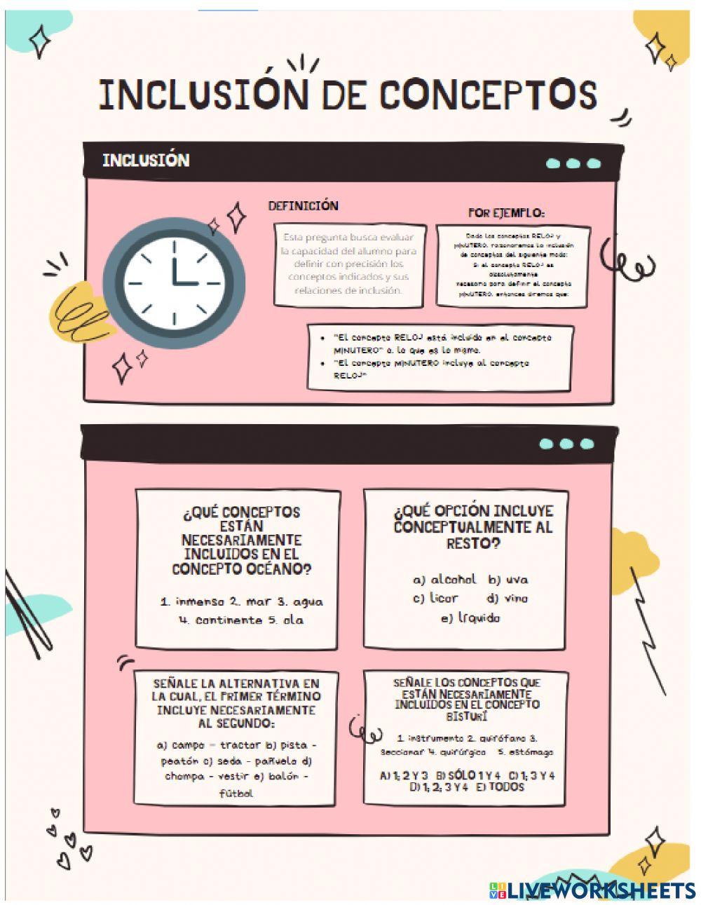 Inclusión de conceptos