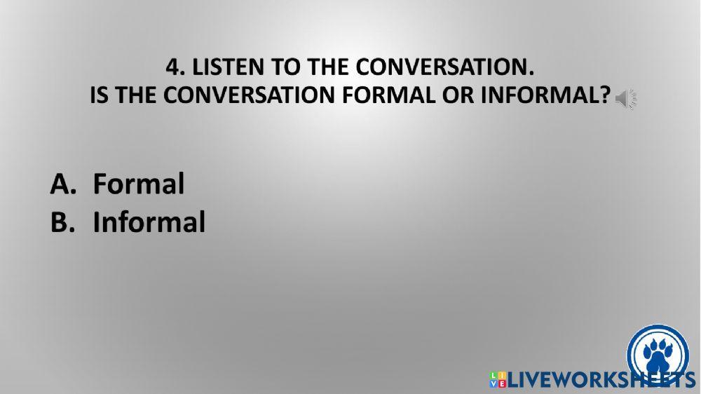 Spanish. Listening comprehension