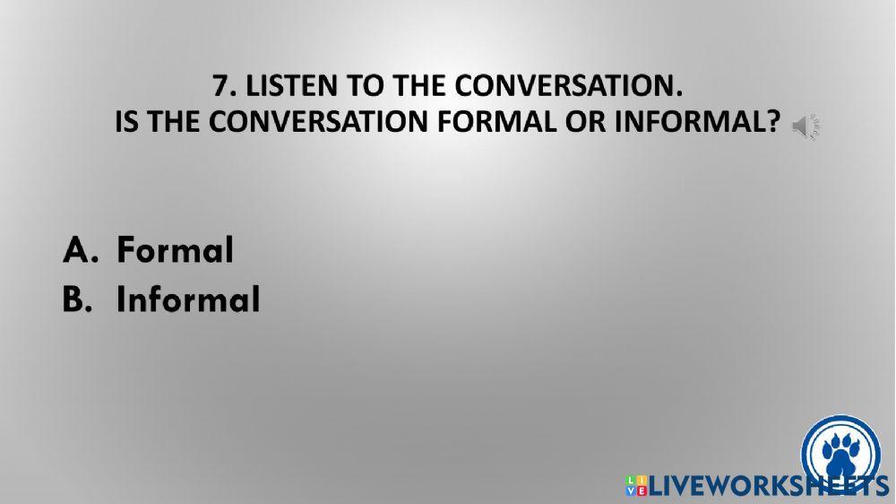 Spanish. Listening comprehension