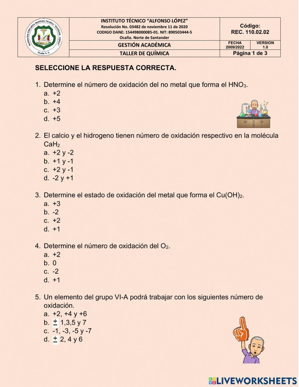 Estados de oxidación