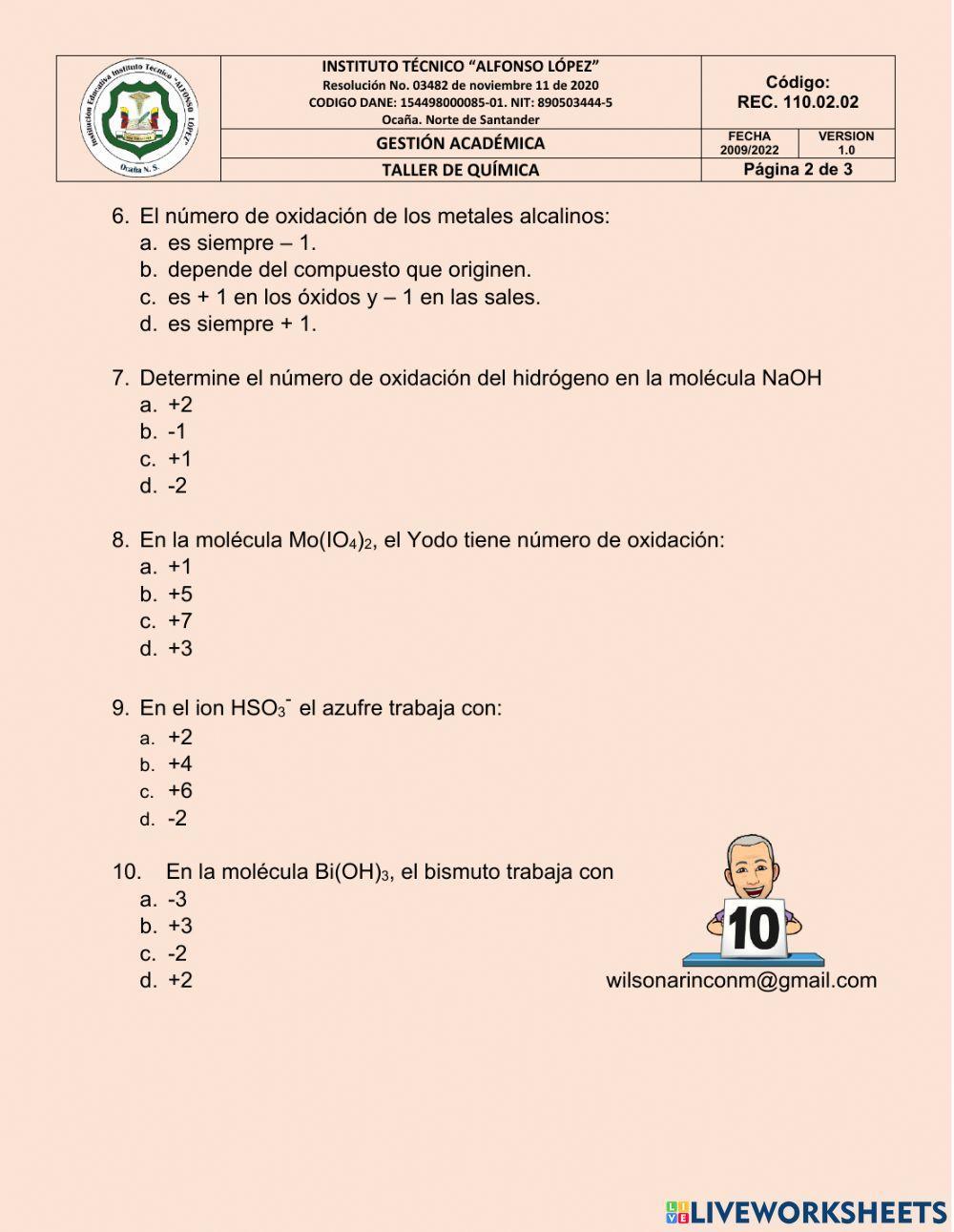 Estados de oxidación