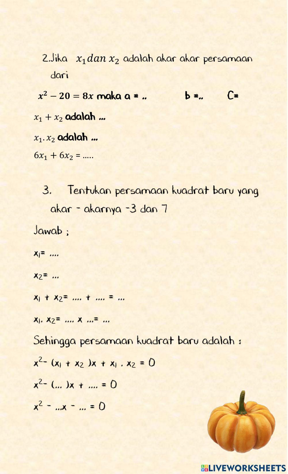 Persamaan Kuadrat Baru