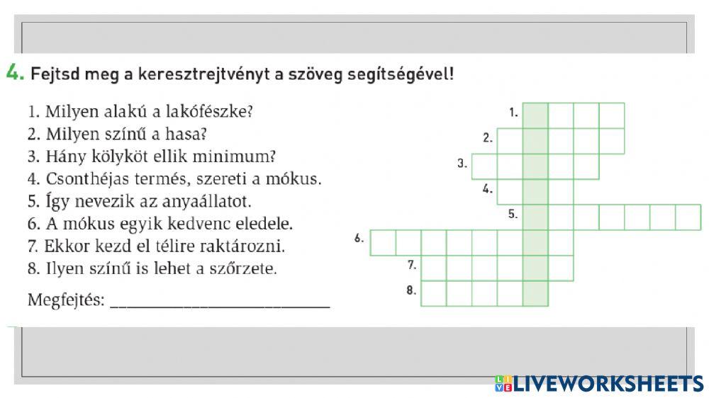 A mókus - szövegértés